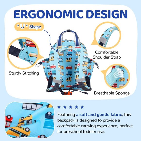 Toddler Backpack for Girls Boys 2-4 Mini Diaper Bag Preschool Travel - Picture 5 of 8